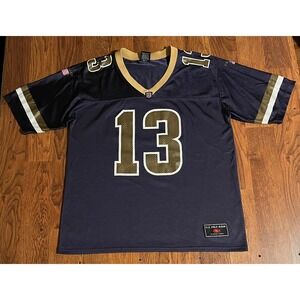 US Polo Assn Mens St Louis Football Jersey Navy Blue Gold Number 13 Large Mesh